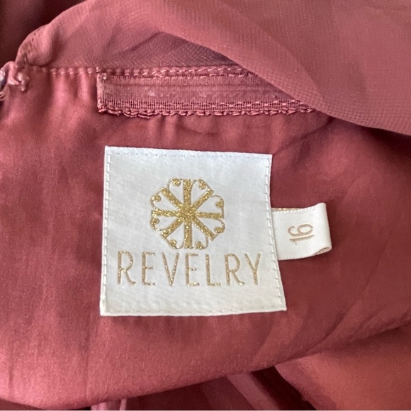 Revelry Scarlet Chiffon Ruffle Maxi Dress 29584 - Picture 15 of 16